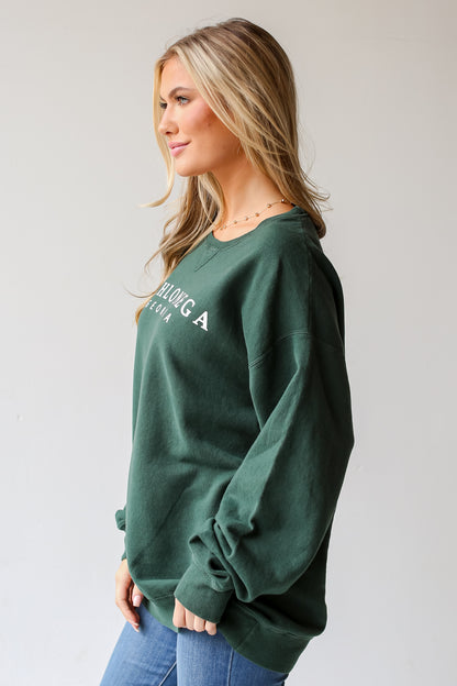 Hunter Green Dahlonega Georgia Pullover side view