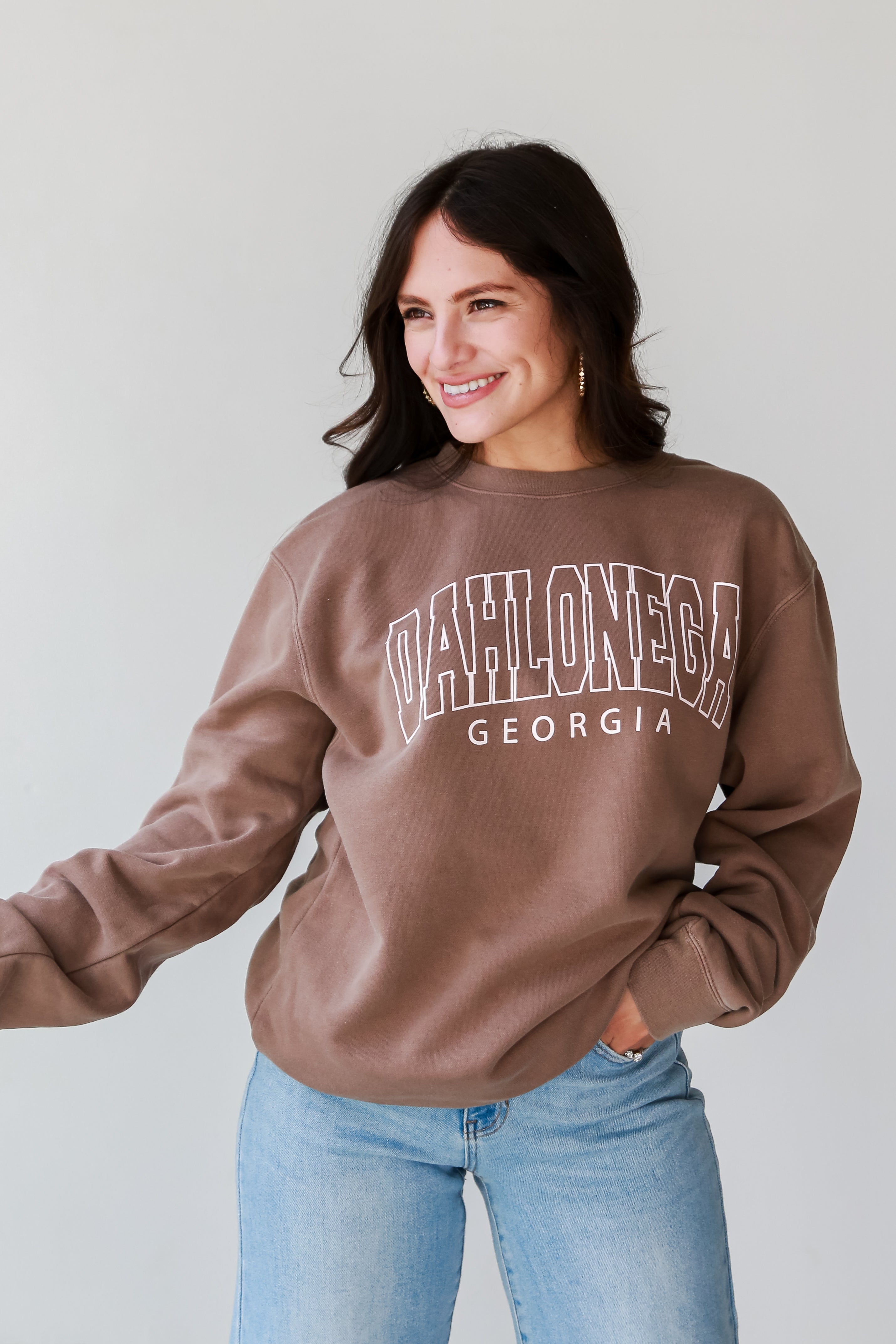 Brown Dahlonega Georgia Sweatshirt front view