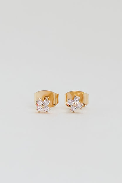 Gold Rhinestone Stud Earrings