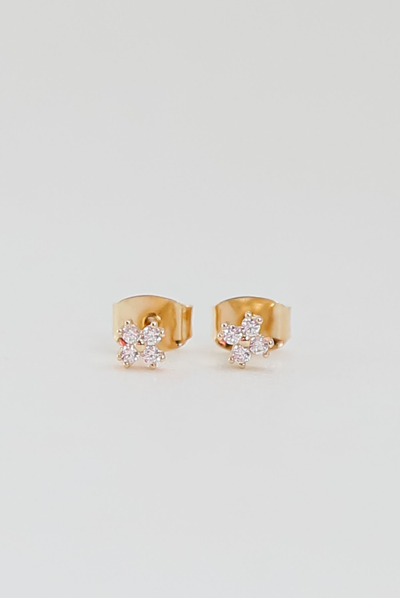 Gold Rhinestone Stud Earrings