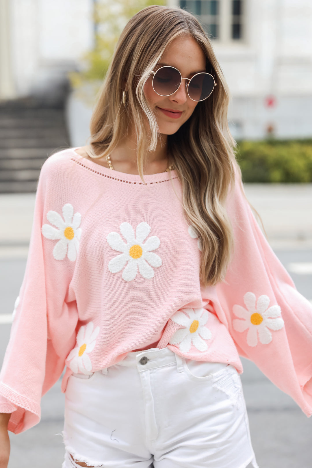pink Daisy Sweater
