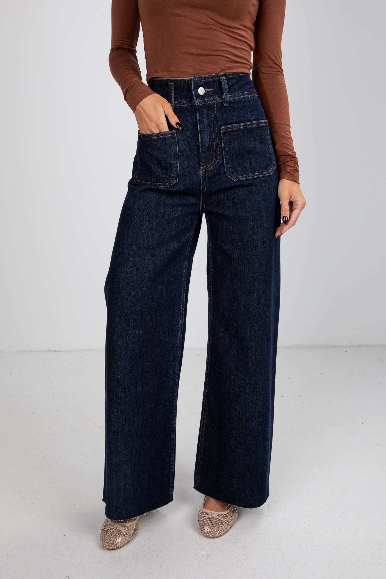 Sara Dark Wash High-Rise Wide Leg Jeans Sara Dark Wash High-Rise Wide Leg Jeans
