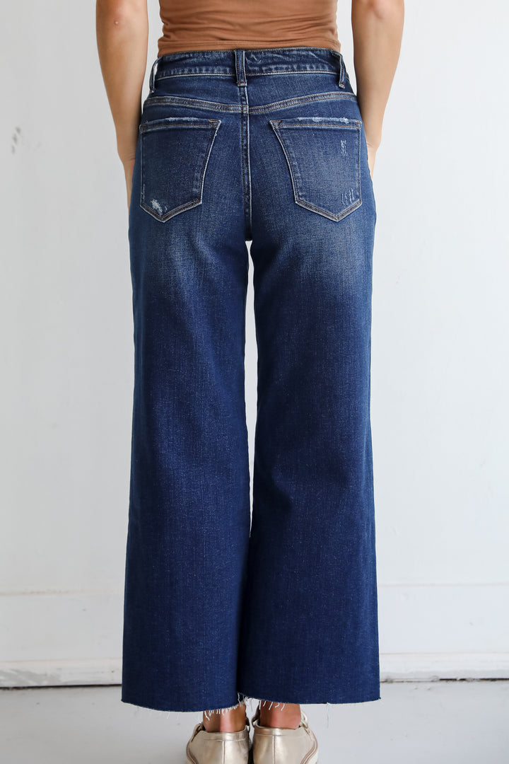 Sarah Dark Wash Tummy Control Wide Leg Jeans