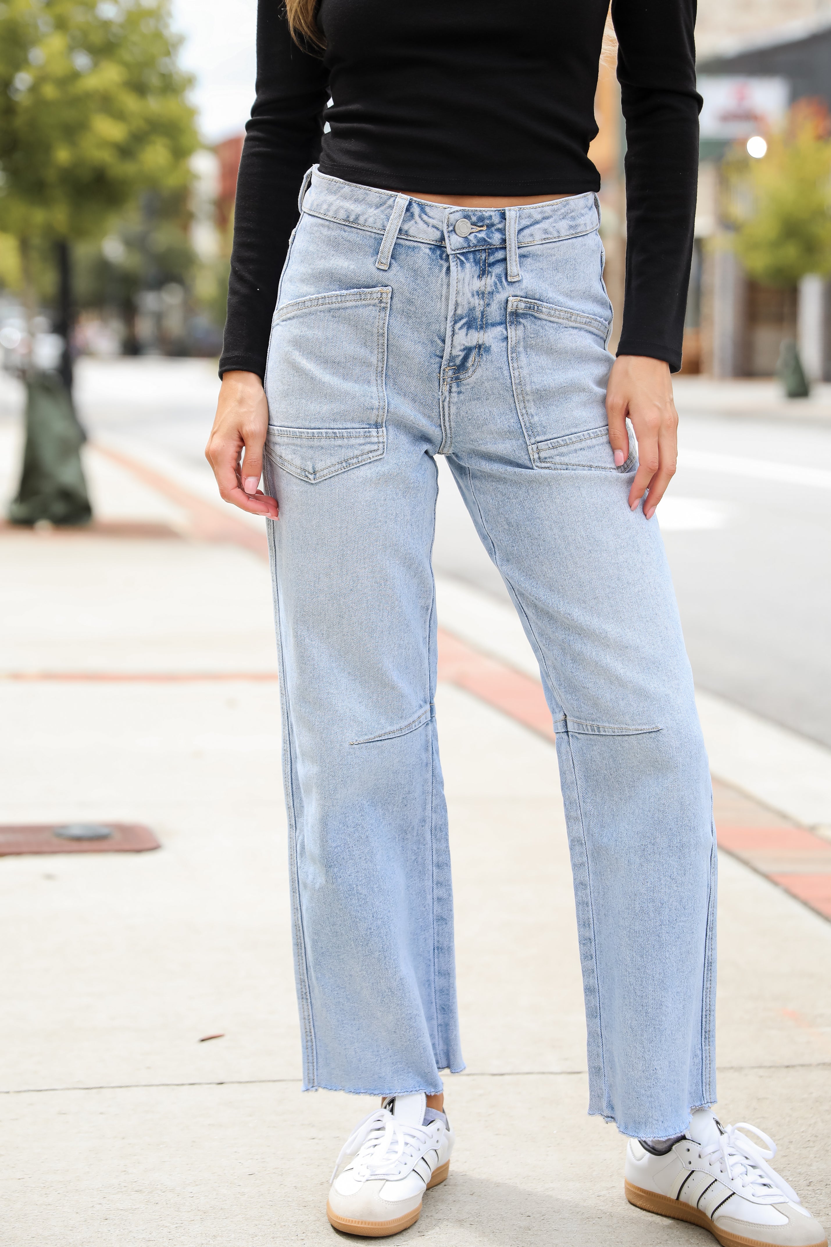 Kate Light Wash Super High Rise Barrel Jeans