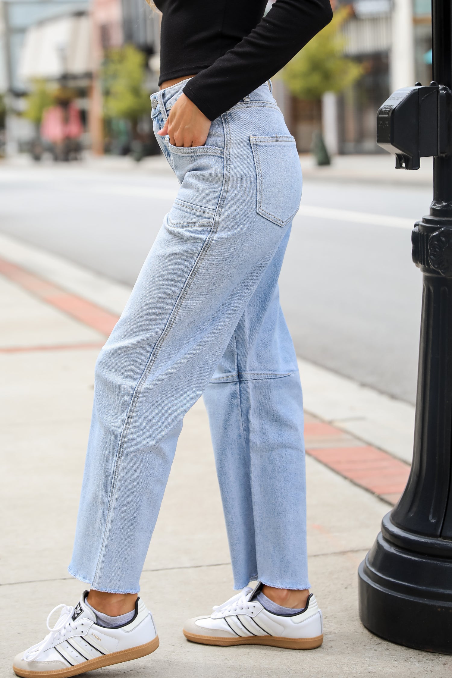 Kate Light Wash Super High Rise Barrel Jeans