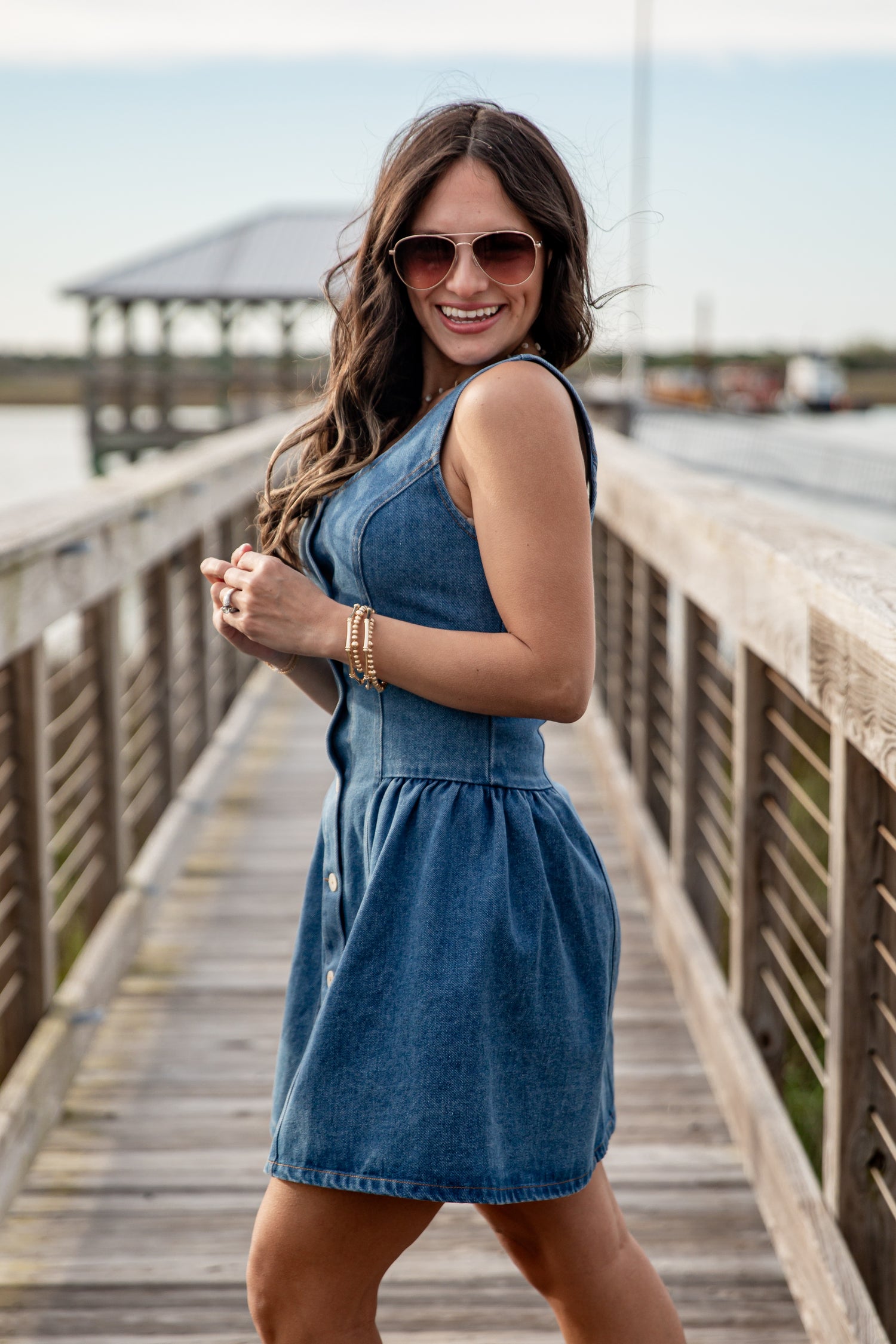 Denim Button Front Mini Dress | Trendy Women's Dresses | ShopDressUp Denim / Medium Denim Button Front Mini Dress | Trendy Women's Dresses | ShopDressUp Denim / Medium