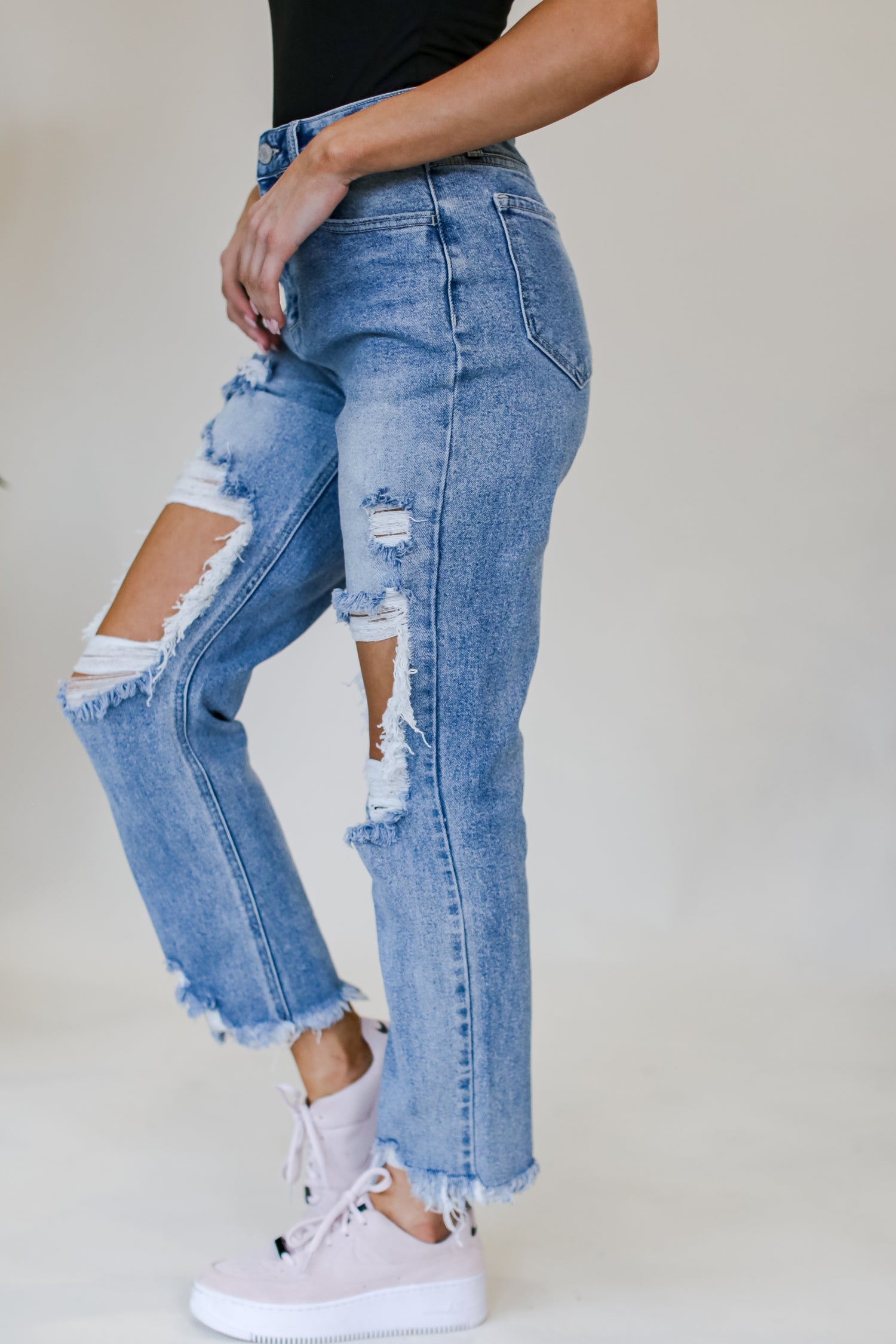 trendy ripped jeans