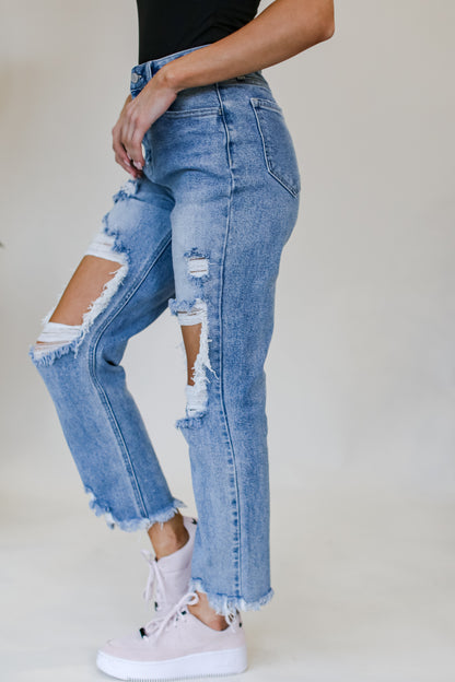 trendy ripped jeans