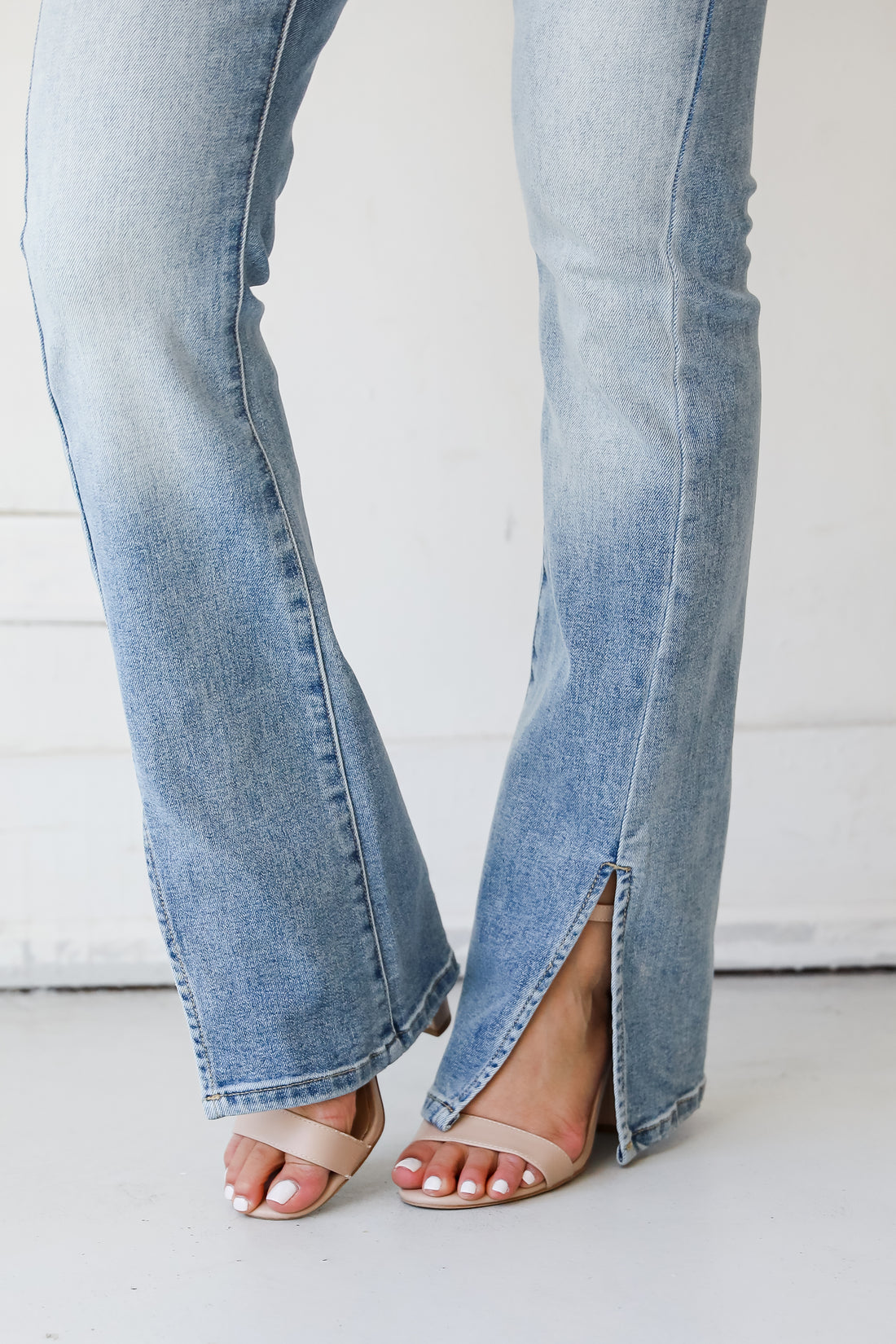 Split Flare Jeans close up