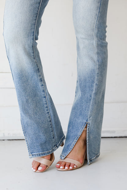 Split Flare Jeans close up