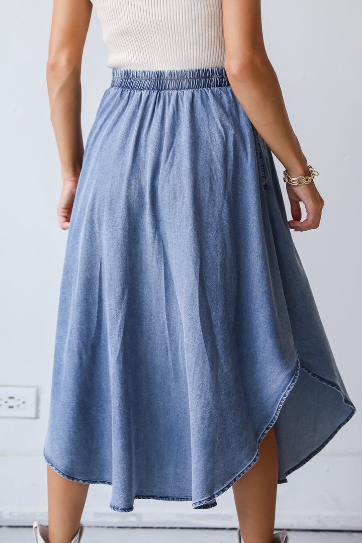 Pleasant Perception Denim Midi Skirt