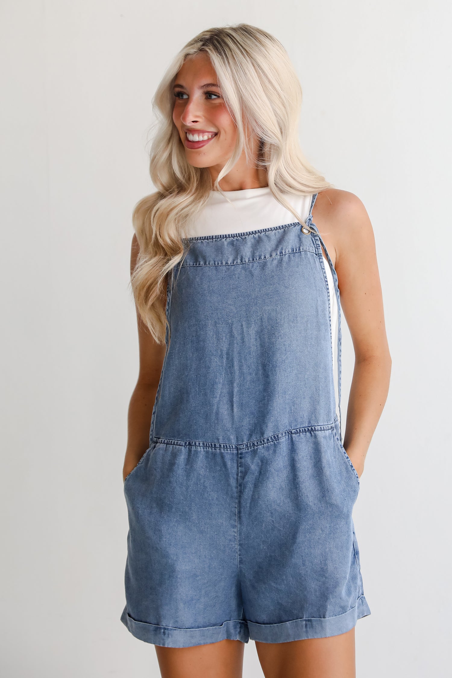 Pure Loveliness Medium Wash Denim Romper