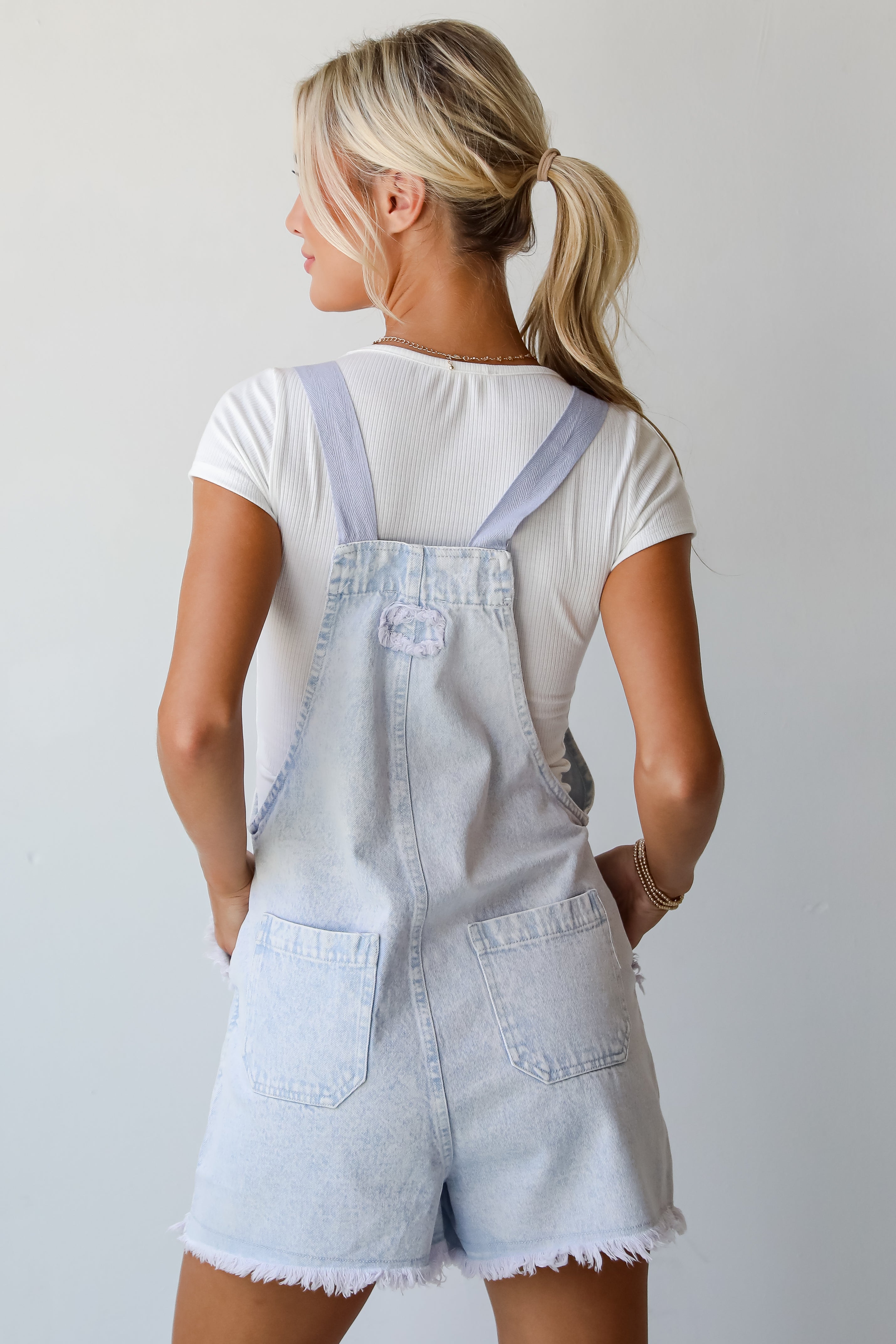 Easygoing Beauty Light Wash Denim Overall Romper