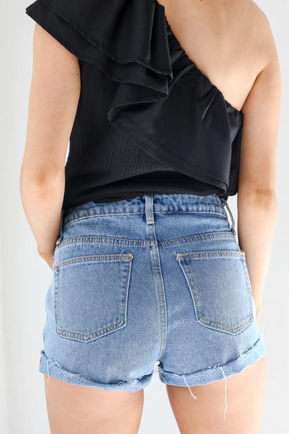 Denim Shorts back view