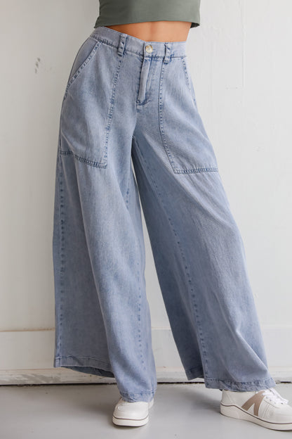 Trendsetting Option Denim Wide Leg Pants