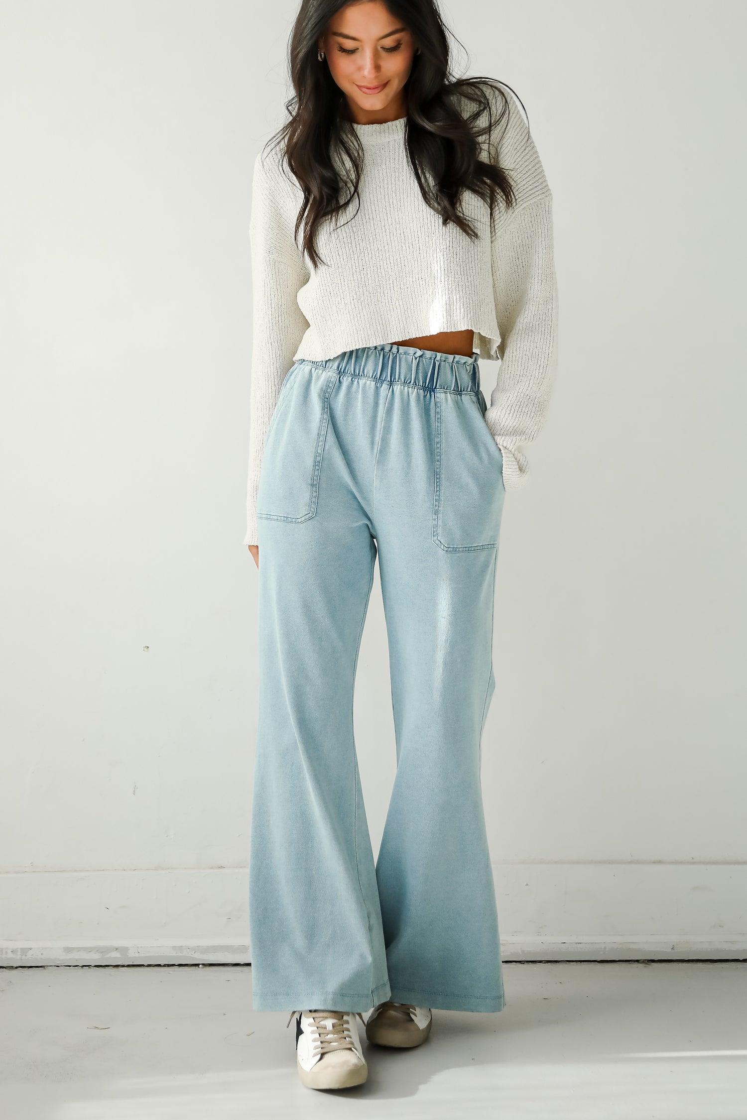 Impressive Aesthetic Denim Wide Leg Pants