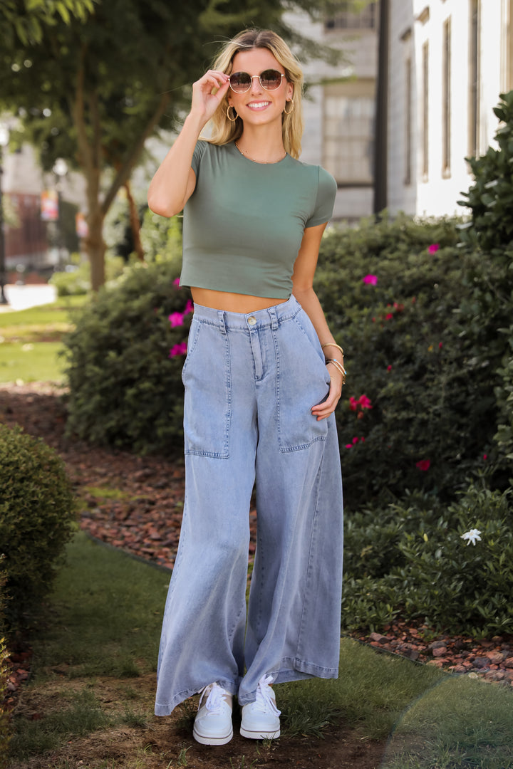 Trendsetting Option Denim Wide Leg Pants