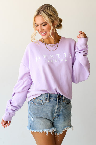 Lavender Destin Florida Pullover. Destin Florida Sweatshirt. Cozy Sweatshirt