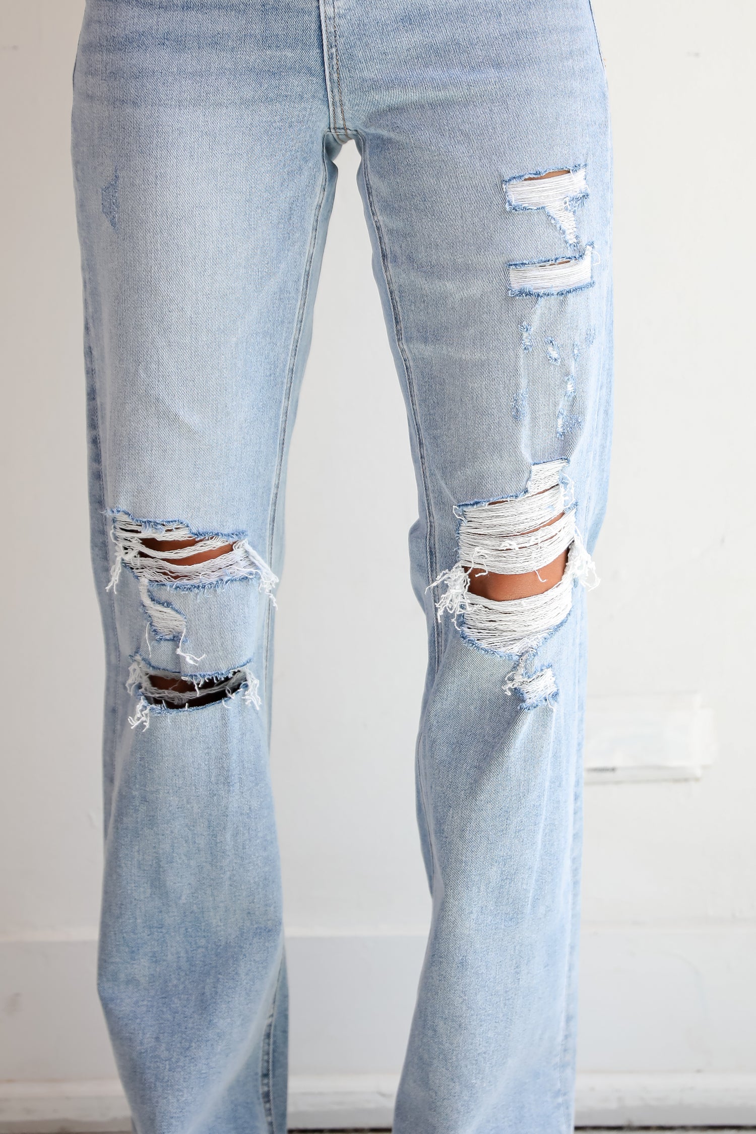 Parker Light Wash Distressed 90s Vintage Flare Jeans