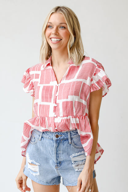 Distressed Denim Shorts on model