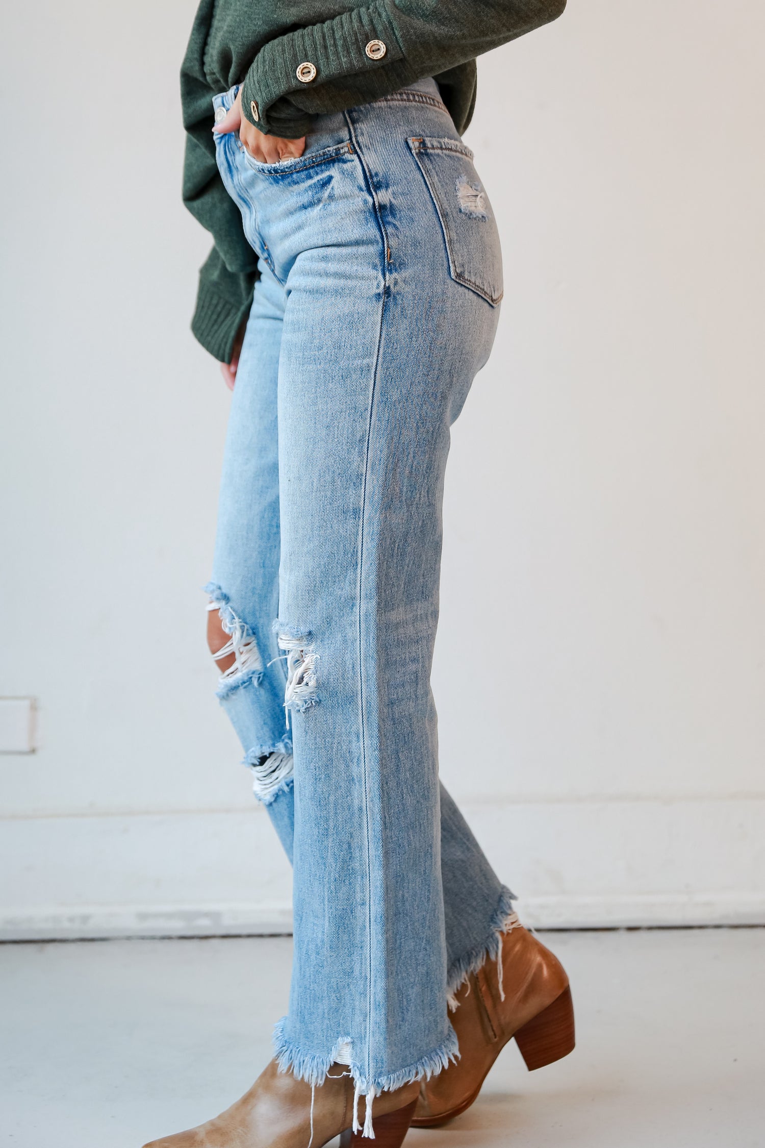 high waisted jeans