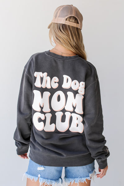 Charcoal The Dog Mom Club Pullover on model