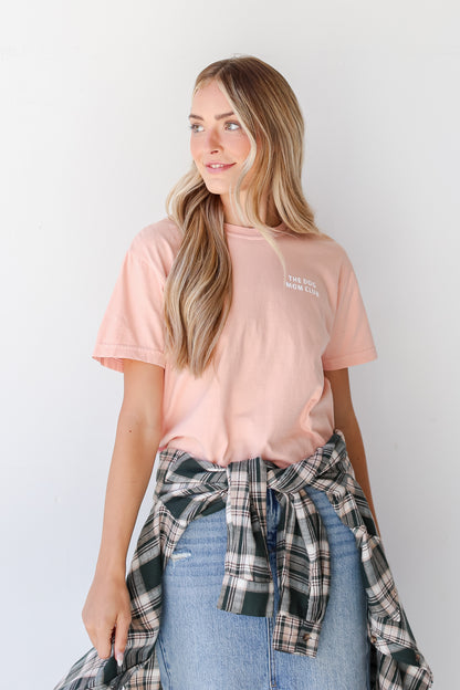 Peach The Dog Mom Club Tee on model