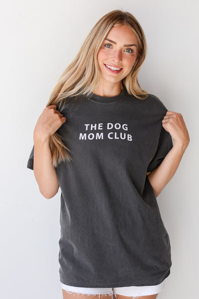 cute Charcoal The Dog Mom Club Tee