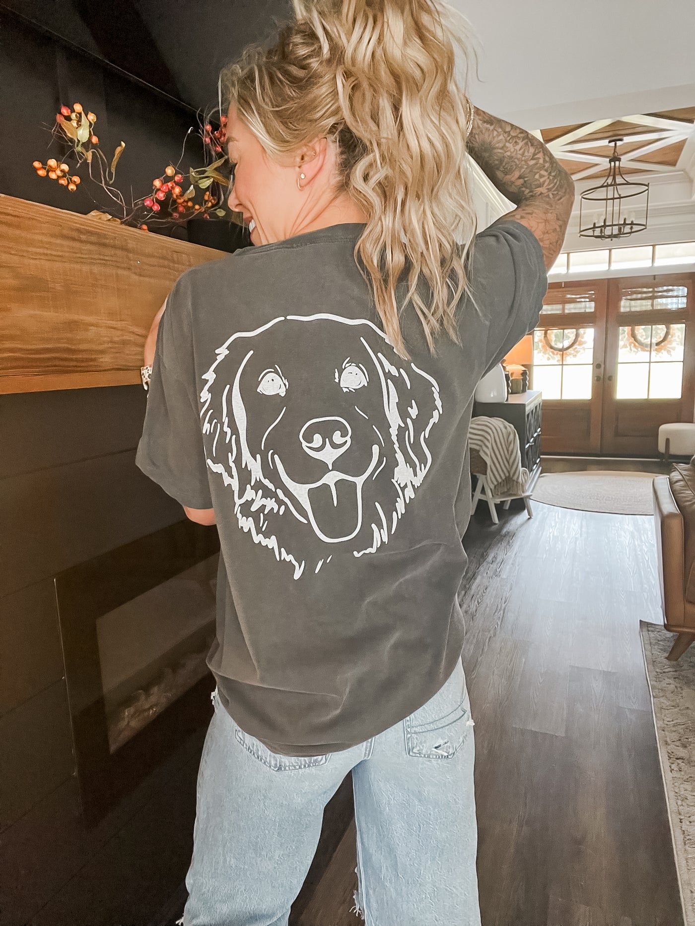 Charcoal The Dog Mom Club Tee, holley collab