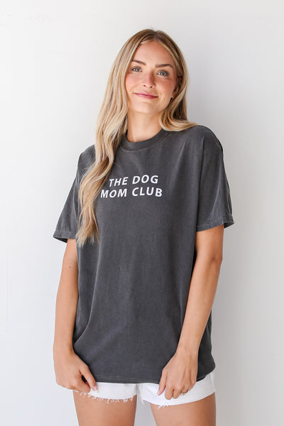 Charcoal The Dog Mom Club Tee front view