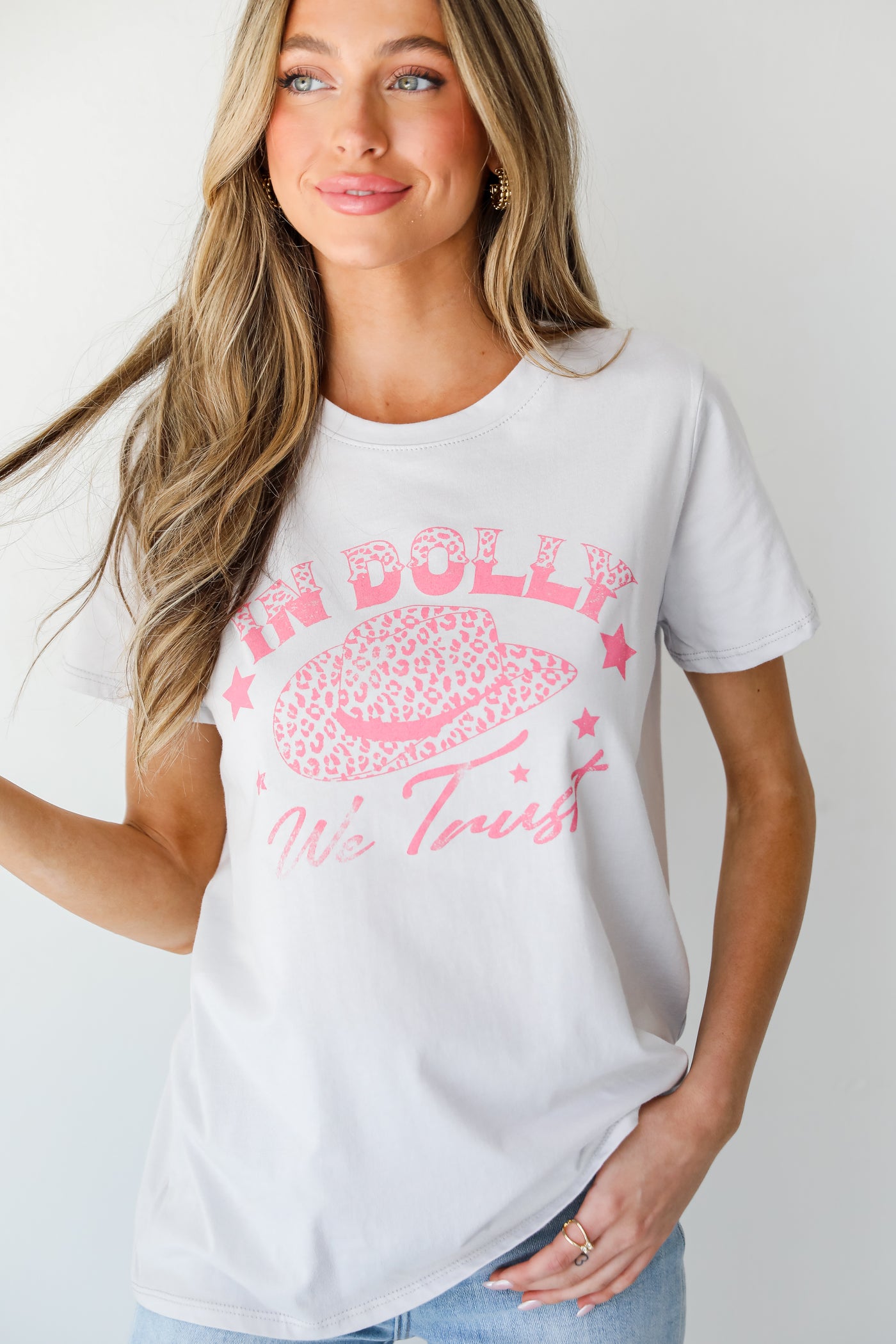 In Dolly We Trust Graphic Tee on dress up model