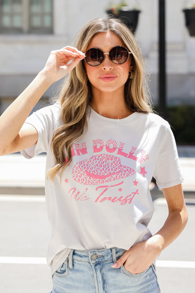 In Dolly We Trust Graphic Tee on model
