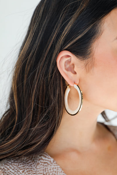 Gold Acrylic Hoop Earrings