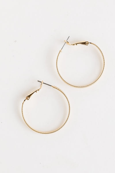 Gold Double Hoop Earrings flat lay