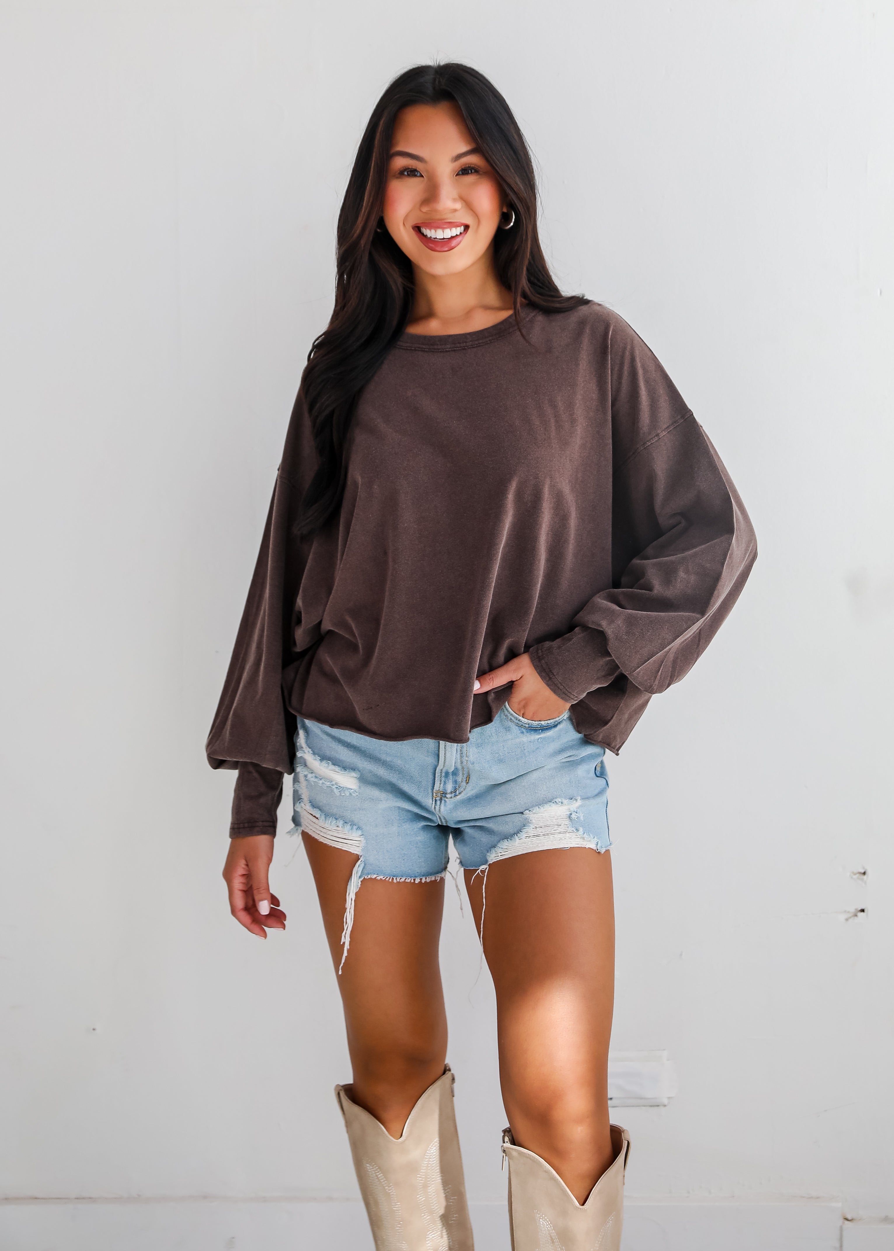 Aubree Cropped Long Sleeve Tee