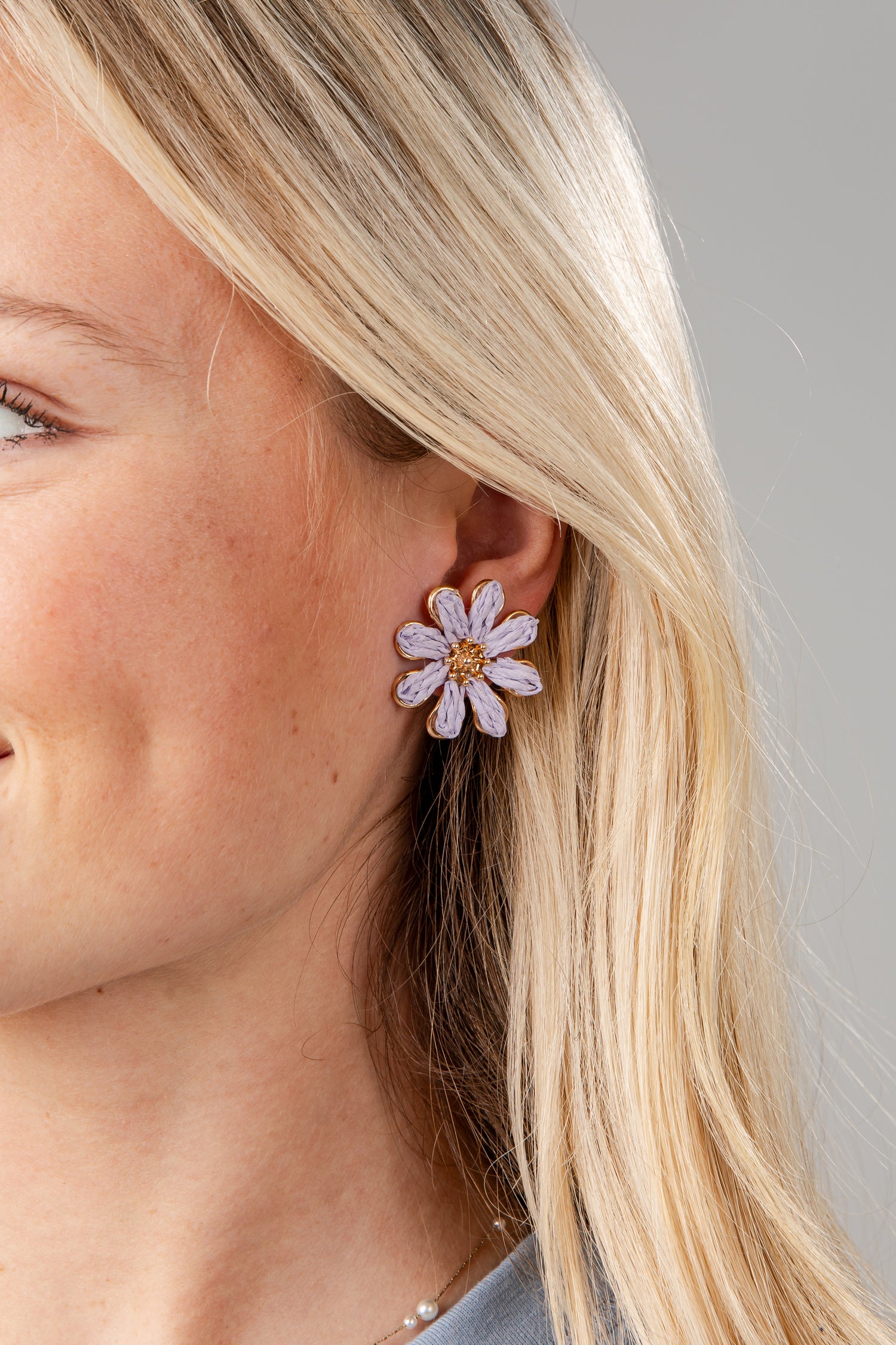 Trendy Raffia Floral Stud Earrings | Cute Women's Jewelry