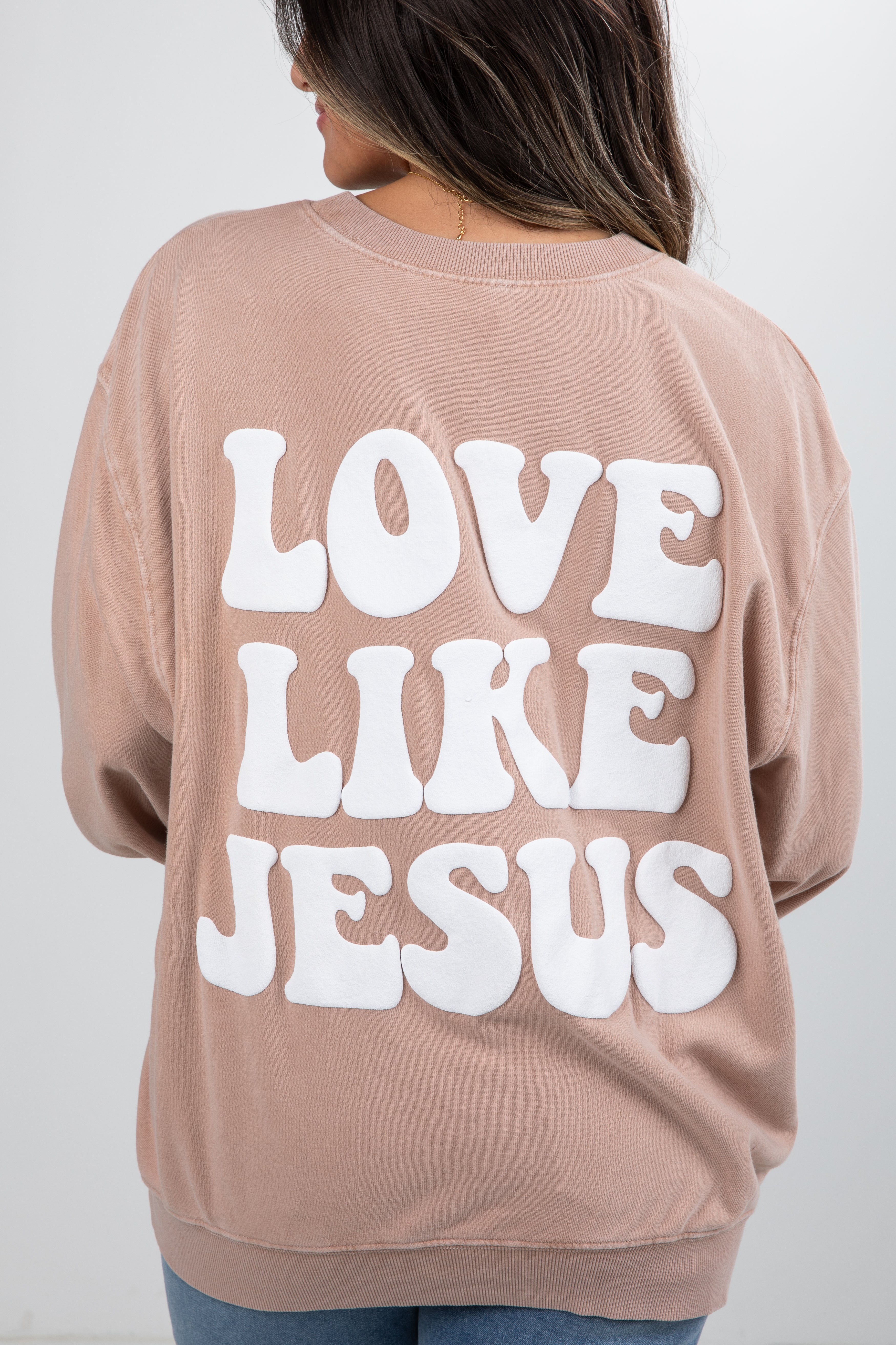 Beige sweatshirt with &