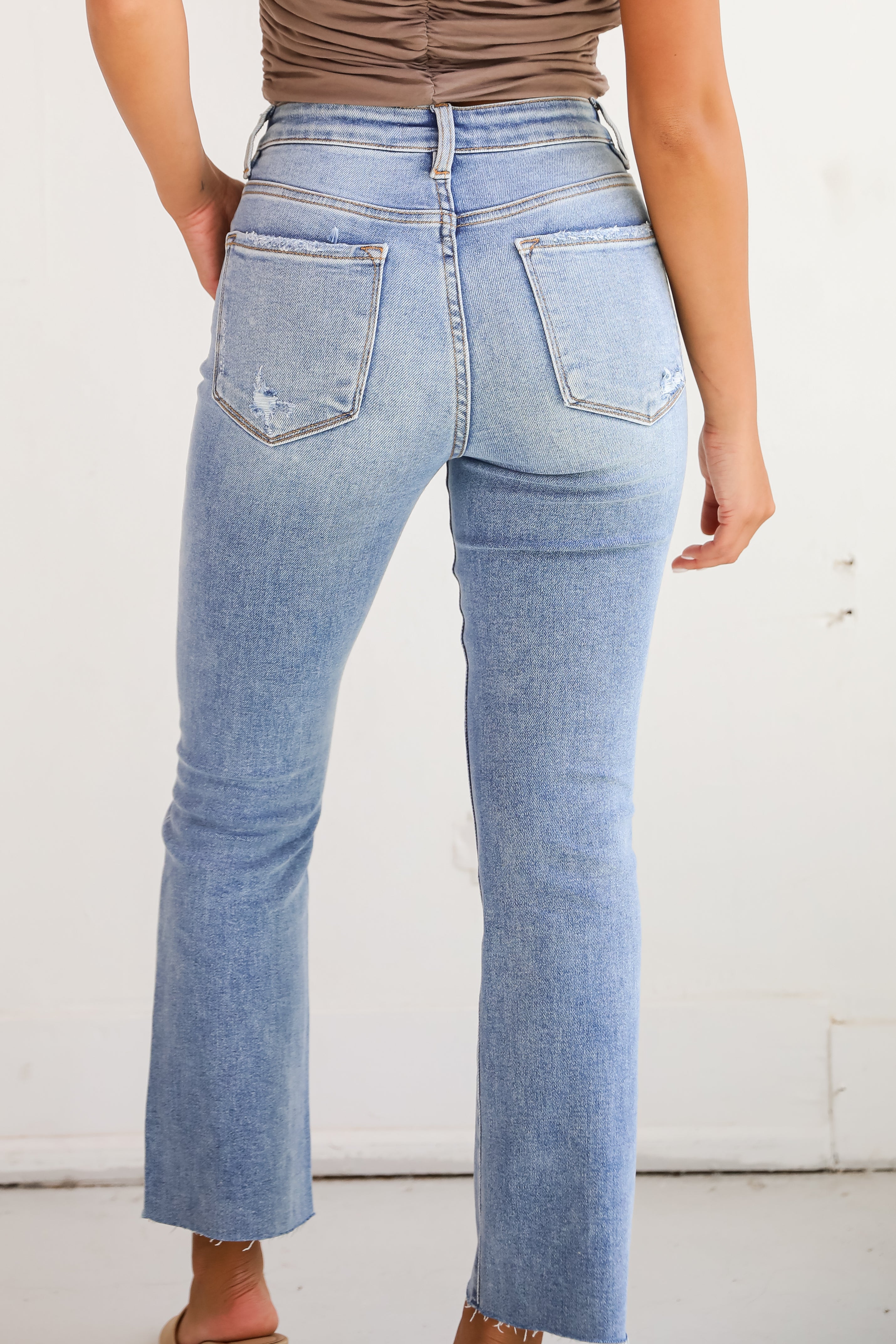 Lily Light Wash High-Rise Kick Flare Jeans