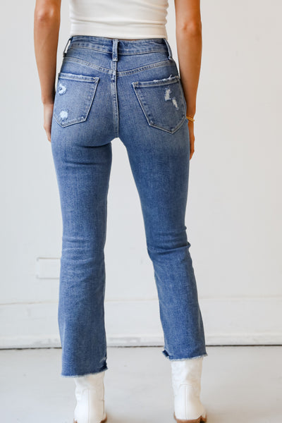 Medium Wash Flare Jeans back view