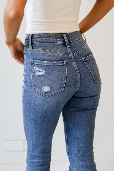 Medium Wash Flare Jeans back view