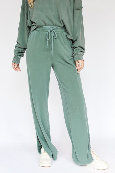 sage green Fleece Lounge Pants