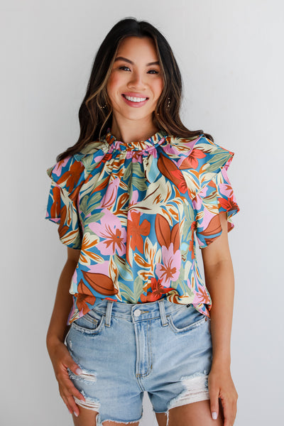 ruffle floral top