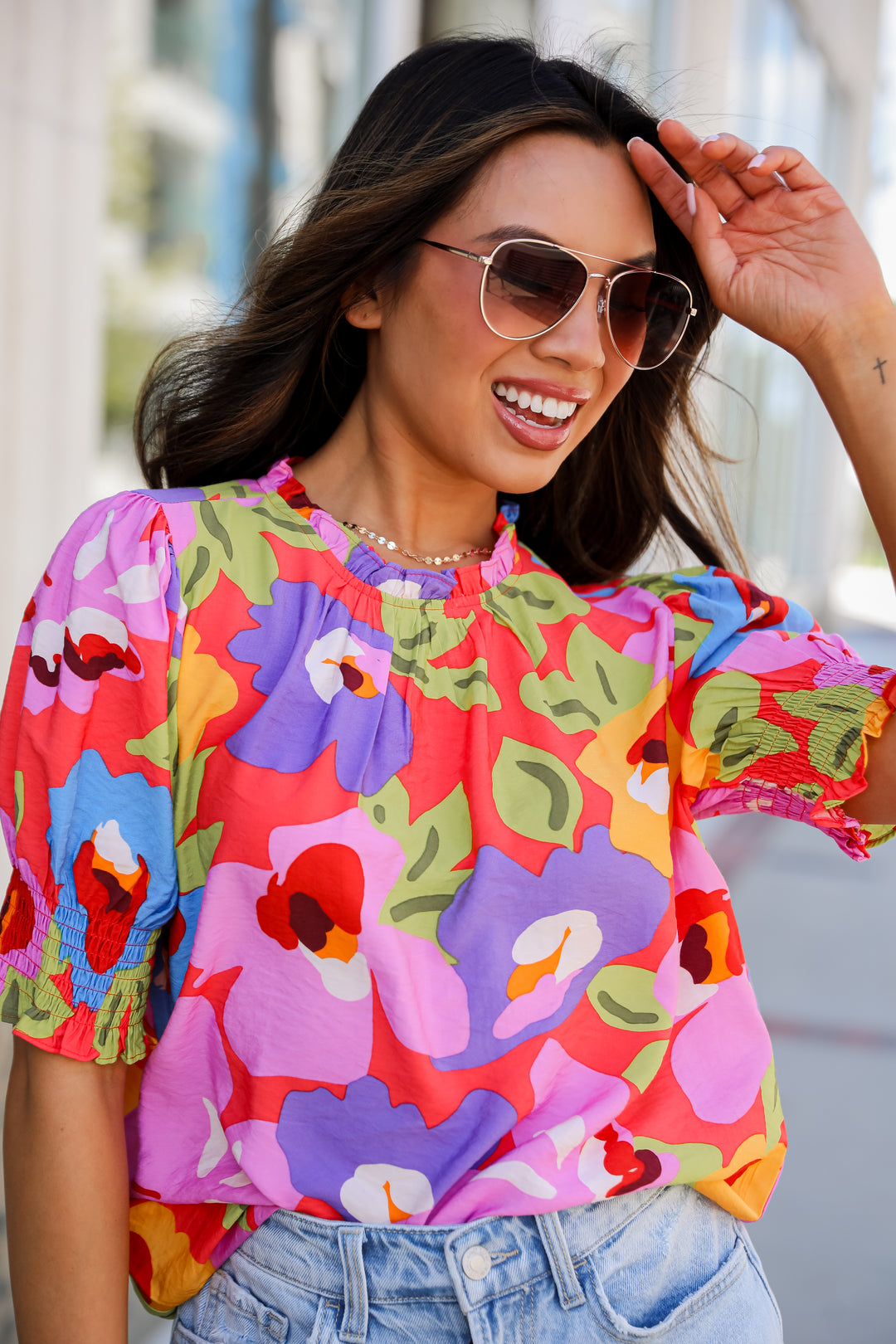 Truly Inspiring Pink Floral Blouse