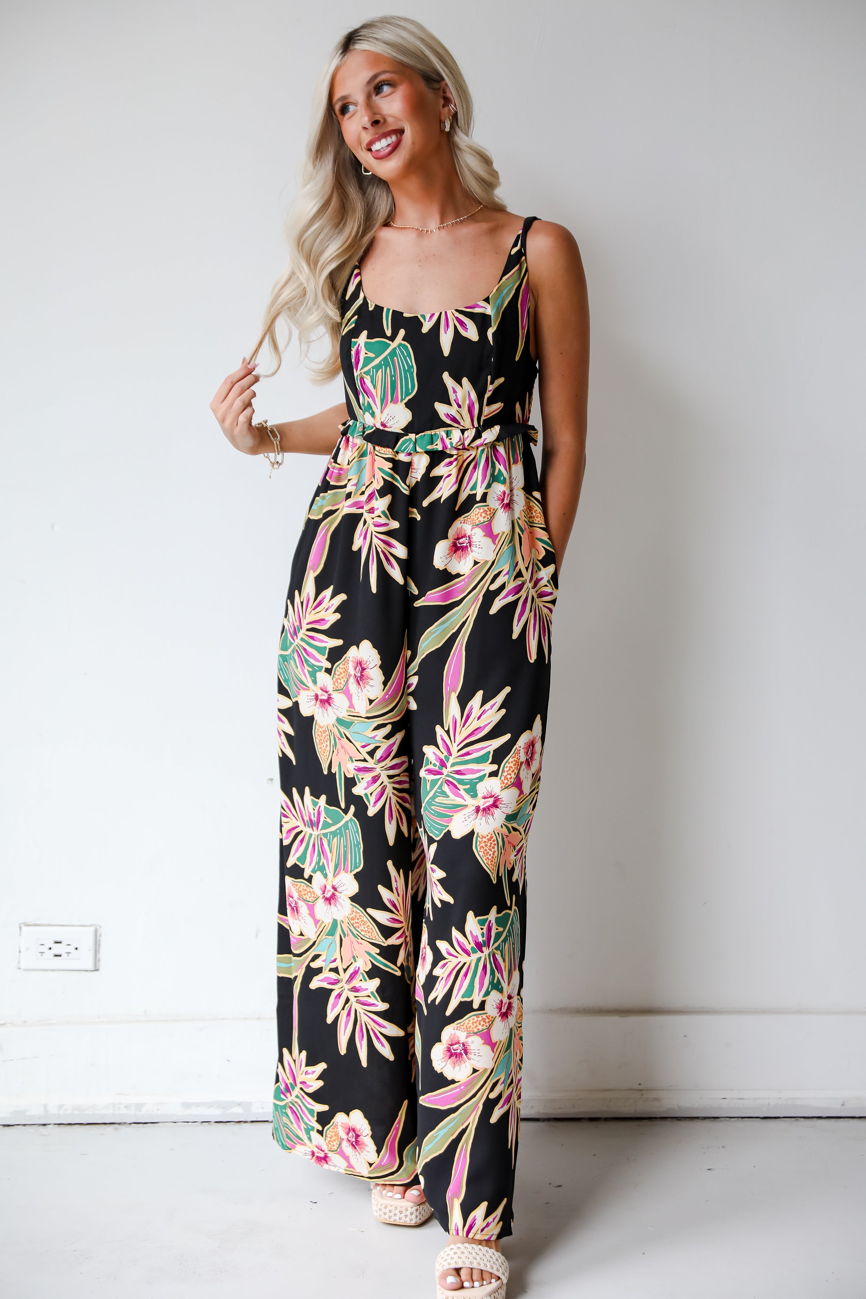 Black Floral Jumpsuit