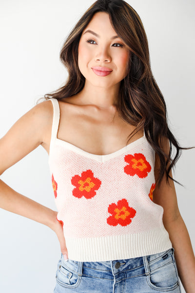 Floral Knit Tank front view