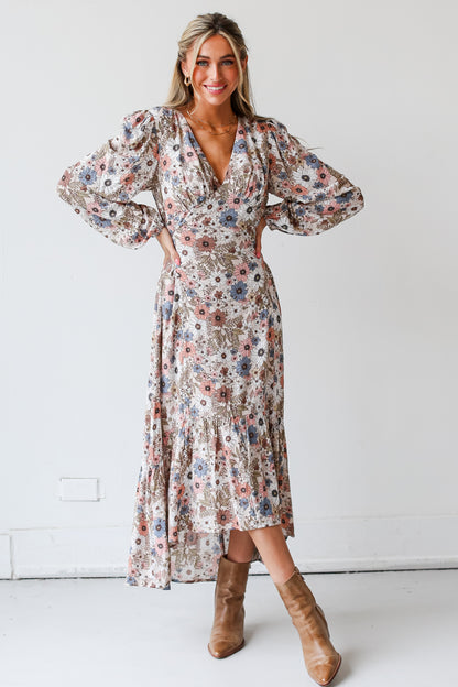 Floral Maxi Dress on dress up model