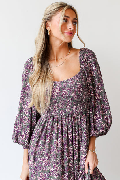 Floral Midi Dress close up