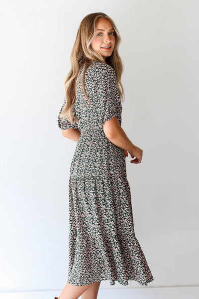 Tiered Floral Midi Dress side view