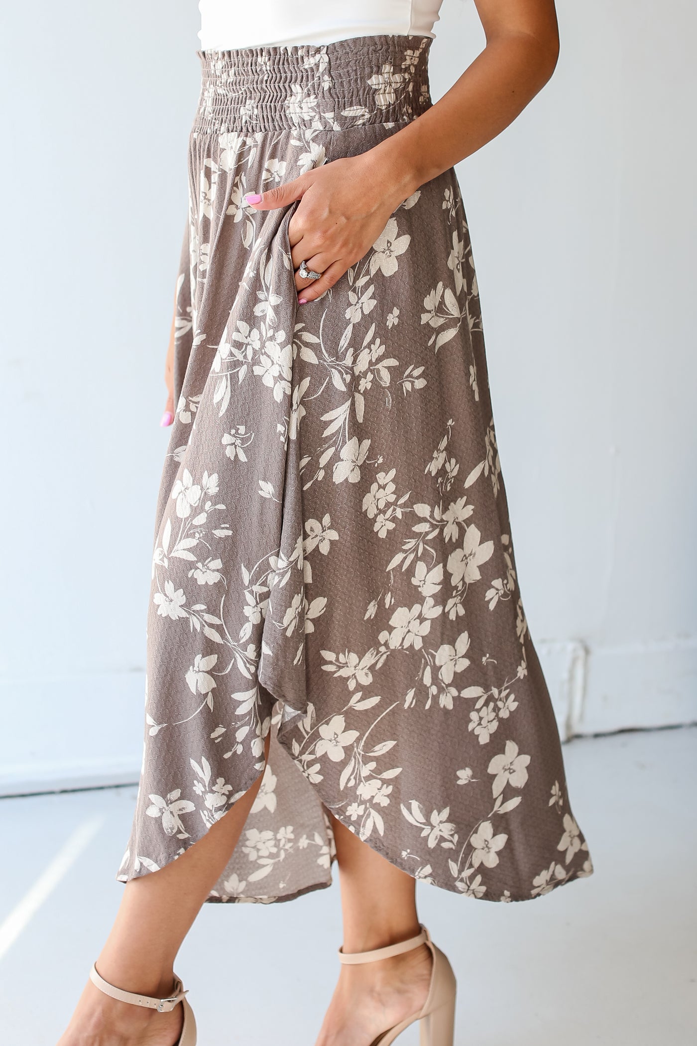 Floral Midi Skirt side view