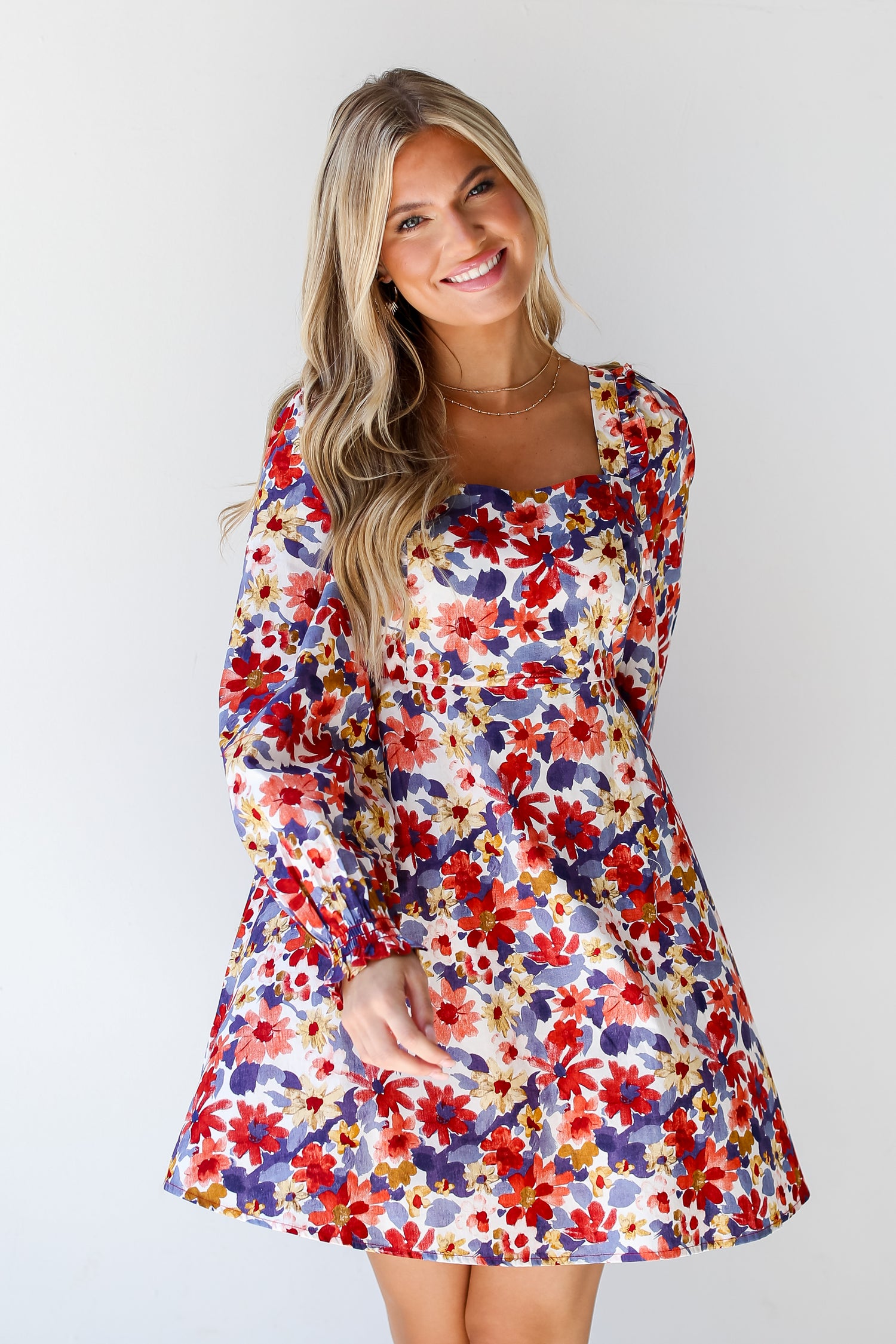 colorful Floral Mini Dress